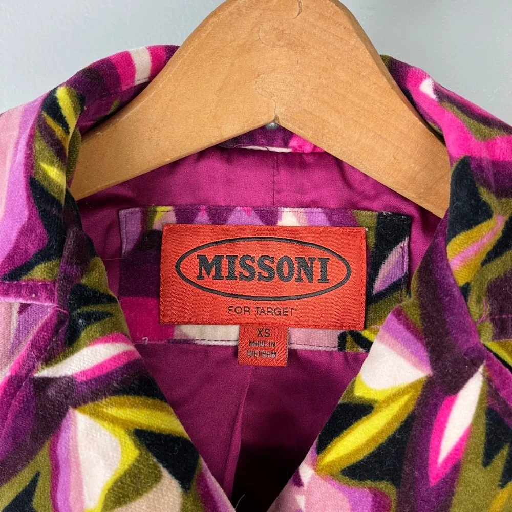 Missoni for Target Girls Velvet Jacket Coat Size XS 4 Multicolor Double Breasted